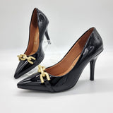 Vizzano 1184-1170 Pointy Toe Pump in Black Patent