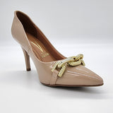 Vizzano 1184-1170 Pointy Toe Pump in Beige Patent