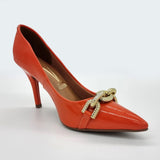 Vizzano 1184-1170 Pointy Toe Pump in Orange Patent