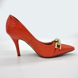 Vizzano 1184-1170 Pointy Toe Pump in Orange Patent