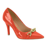 Vizzano 1184-1170 Pointy Toe Pump in Orange Patent