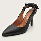 Vizzano 1184-1177 Pointy Toe Slingback Pump in Black Napa