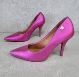 Vizzano 1184-1501 Pointy Toe Pump in Bright Pink Metallic Lizard