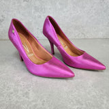 Vizzano 1184-1501 Pointy Toe Pump in Bright Pink Metallic Lizard