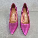 Vizzano 1184-1501 Pointy Toe Pump in Bright Pink Metallic Lizard