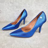 Vizzano 1184-1501 Pointy Toe Pump in Cobalt Blue Metallic Lizard