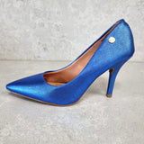 Vizzano 1184-1501 Pointy Toe Pump in Cobalt Blue Metallic Lizard