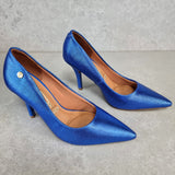 Vizzano 1184-1501 Pointy Toe Pump in Cobalt Blue Metallic Lizard