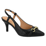 Vizzano 1185-1110 Pointy Toe Slingback Pump in Black Croc