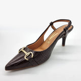 Vizzano 1185-1110 Pointy Toe Slingback Pump in Cocoa Croc