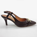 Vizzano 1185-1110 Pointy Toe Slingback Pump in Cocoa Croc