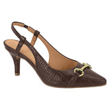 Vizzano 1185-1110 Pointy Toe Slingback Pump in Cocoa Croc