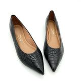 Vizzano 1206-200 Pointy Toe Flat in Black Croc