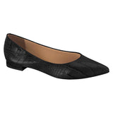 Vizzano 1206-200 Pointy Toe Flat in Black Croc