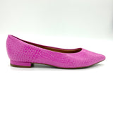 Vizzano 1206-200 Pointy Toe Flat in Pink Neon Croc