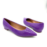 Vizzano 1206-200 Pointy Toe Flat in Violet Croc