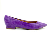 Vizzano 1206-200 Pointy Toe Flat in Violet Croc