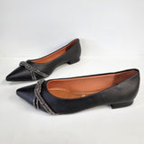 Vizzano 1206-283 Pointy Toe Flat in Black Napa