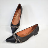 Vizzano 1206-283 Pointy Toe Flat in Black Napa
