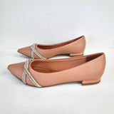 Vizzano 1206-283 Pointy Toe Flat in Nude Napa