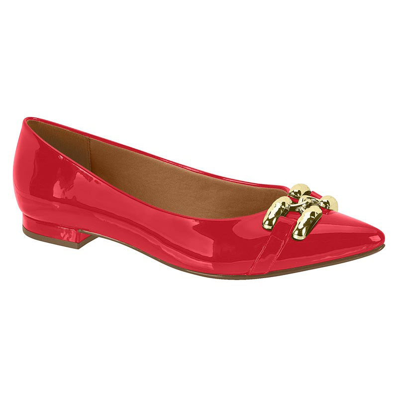 Vizzano 1206-289 Pointy Toe Flat in Red Patent
