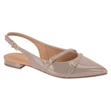 Vizzano 1206-296 Pointy Toe Slingback Flat in Taupe Patent