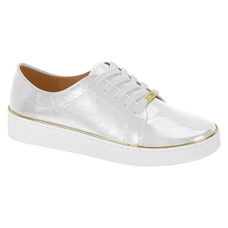 Vizzano 1214-105 Gold Rim Sneaker in White Patent