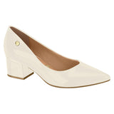 Vizzano 1220-315 Block Heel Pump in Off White Patent