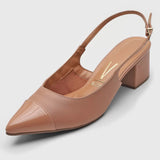 Vizzano 1220-337 Block Heel Slingback Pump in Nude