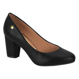 Vizzano 1259-200 Block Heel Round Toe Pump in Black Napa