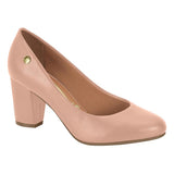 Vizzano 1259-200 Block Heel Round Toe Pump in Nude Napa