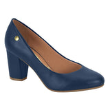 Vizzano 1259-200 Block Heel Round Toe Pump in Navy Blue Napa