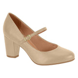 Vizzano 1259-206 Block Heel Round Toe Mary Jane Pump in Beige Napa