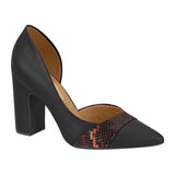 Vizzano 1285-433 Block Heel Pointy Toe Pump in Black