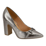 Vizzano 1285-435 Block Heel Pointy Toe Pump in Graphite