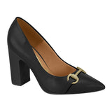 Vizzano 1285-435 Block Heel Pointy Toe Pump in Black