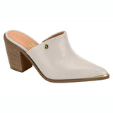 Vizzano 1323-200 Block Heel Pointy Toe Mule in Grey Napa