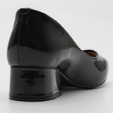 Vizzano 1346-100 Low Heel Pump in Black Patent