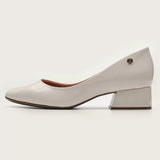 Vizzano 1346-100 Low Heel Pump in Off White Patent