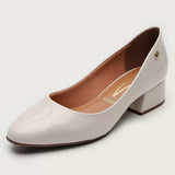 Vizzano 1346-100 Low Heel Pump in Off White Patent