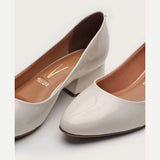 Vizzano 1346-100 Low Heel Pump in Off White Patent