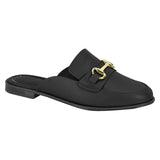 Vizzano 1376-110 Round Toe Flat Mule in Black Napa