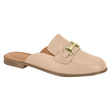 Vizzano 1376-110 Round Toe Flat Mule in Beige Napa