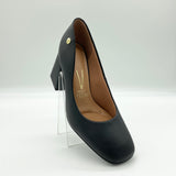 Vizzano 1391-100 Block Heel Square Toe Pump in Black Napa