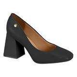 Vizzano 1391-100 Block Heel Square Toe Pump in Black Napa