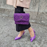 Vizzano 10054-1 Studded Shoulder Bag in Violet Suede