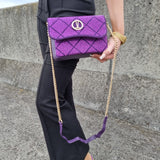 Vizzano 10054-1 Studded Shoulder Bag in Violet Suede