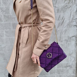 Vizzano 10054-1 Studded Shoulder Bag in Violet Suede