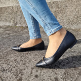 Modare 7334-238 Pointy Toe Flat in Black Napa