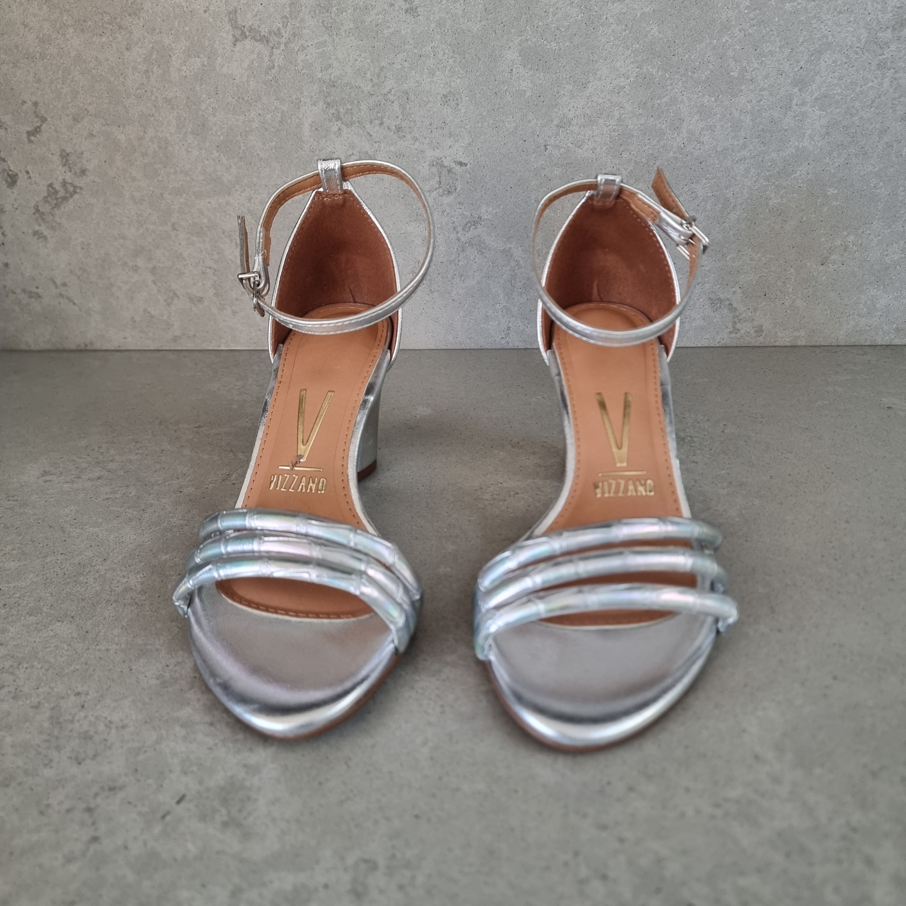 Vizzano 6262-1207 Block Heel Sandal in Silver